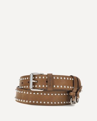 Miu Miu Cintura in suede con borchie Woman 90