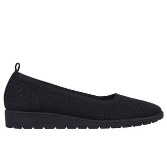 Skechers Womens Cleo Flex Wedge Shoes In Black