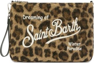 MC2 Saint Barth leopard-pattern clutch bag - Brown