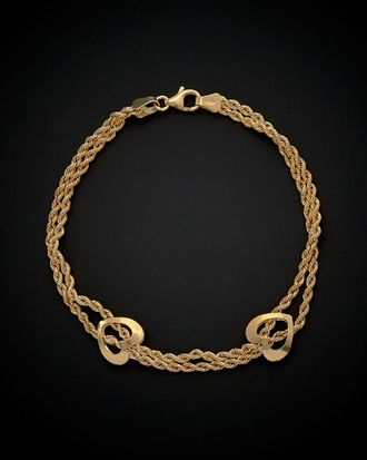 Italian Gold, Inc 18K Italian Gold Double Strand Heart Bracelet