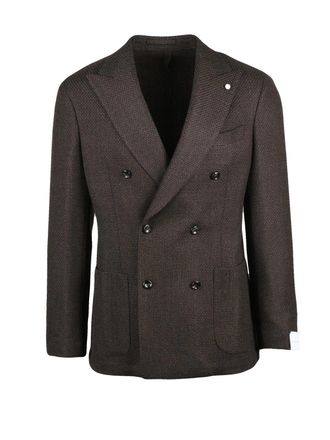 Lubiam Textured Virgin Wool Double-Breasted Blazer