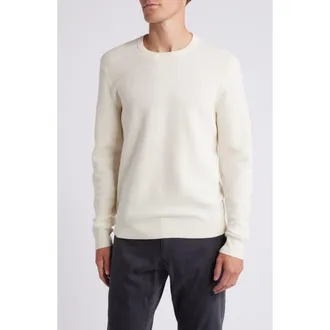 Theory Honeycomb Merino Wool Crewneck Sweater in Winter White - C01 at Nordstrom, Size X-Large