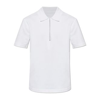 Jil Sander Polo Shirts, male, White, Size: XL Cotton Piquet Polo