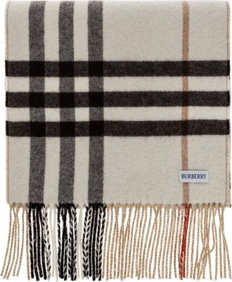 Burberry Check Cashmere Sjaal - unisex - Accessoires - Beige - Maat: ONE Size Kasjmier
