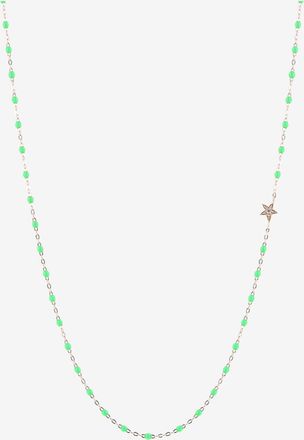 Gigi Clozeau Halskette aus Roségold und Diamant Étoile Vert Fluo