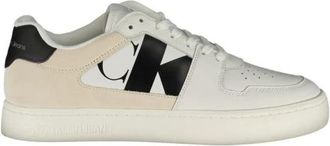 Calvin Klein Witte Lage Sneakers Stijlvol Functioneel - Heren - Sneakers - Wit - 41 EU - Polyester - Schoenen