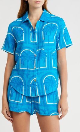 Kilo Brava Print Cotton Short Pajamas in Resort Palms at Nordstrom, Size X-Large