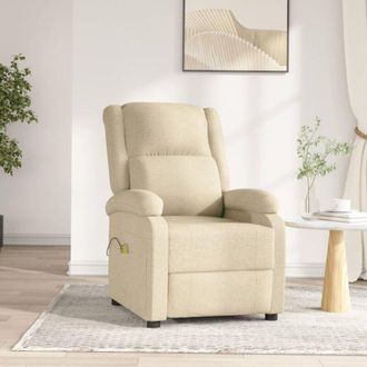vidaXL Sill&oacute;n De Masaje El&eacute;ctrico Tela Color Crema Vidaxl