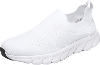 Generic Slip on Shoes for Women Knit Mesh Breathable Running Shoes Non SlipTennis Shoe Lightweight Jogging Sneakers Minimalist Solid Color Gym Sport Trainer O