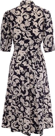 Liu Jo Womens Midi Poplin Dress Black-White Cotton Evening Suits Black/white