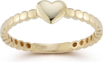 Ember Fine Jewelry 14K Gold Dainty Heart Beaded Ring