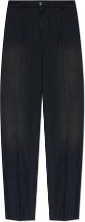 Balenciaga Wool Pleated Broeken - Heren - Nette broeken - Zwart - XL - Wol - Broeken