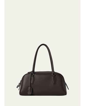 The Row India East-West Leather Bowling Shoulder Bag