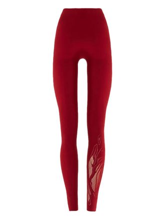 Wolford rose-net leggings - Red