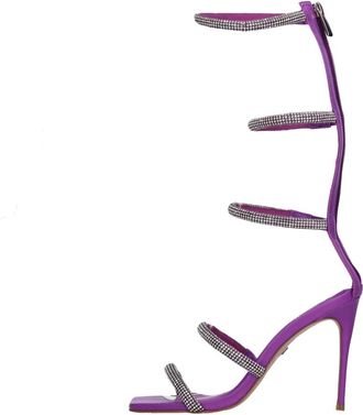 Carrano Carrano Sandalen - Dames - Sandalen met hakken - Paars - 37 EU - Leer - Schoenen