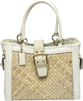 Coach Pre-owned Handbags, female, White, Size: ONE SIZE Pre-owned Leather Handbag