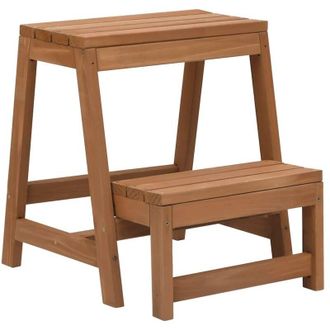 vidaXL Taburete Con Pelda&ntilde;os Plegable Madera Maciza De Abeto Vidaxl