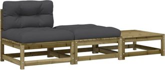 vidaXL Sof&aacute; De Jard&iacute;n Sin Reposabrazos Con Cojines Y Reposapi&eacute;s Vidaxl