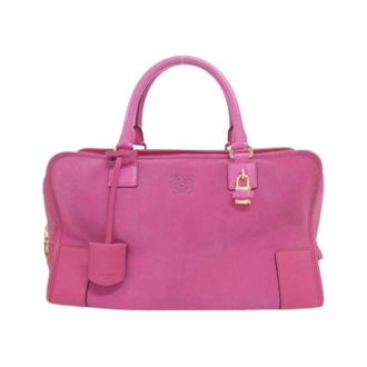 Loewe Pre-owned Suede Handbag - Dames - Pre-owned - Roze - Maat: ONE Size Su&egrave;de