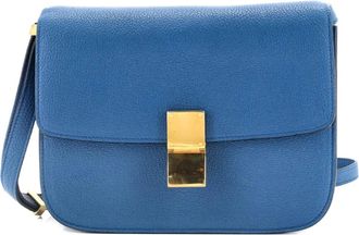 Celine Classic Box Bag Grainy Leather Medium crossbody bag - Blauw