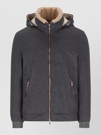 Brunello Cucinelli hooded down coat ribbed cuffs pockets