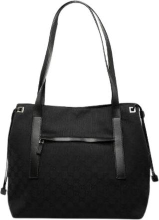 Gucci Pre-owned Canvas Tote Bag - Dames - Vintage Shopper - Zwart - ONE Size - Vintage