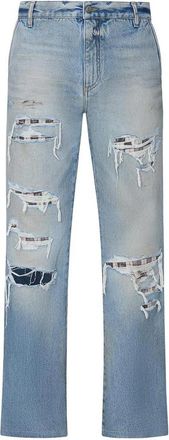 Amiri Checkered Repair Bootcut Jeans