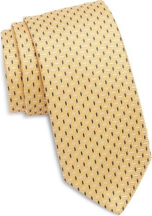 Canali Herringbone Silk Tie in Yellow at Nordstrom