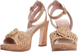 Donald J Pliner Womens Baybi Heeled Cork Sandals In Natural