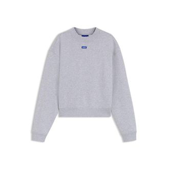HUGO BOSS Cotton-terry sweatshirt with logo badge