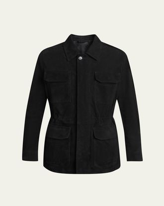 Brioni Mens Suede Field Jacket