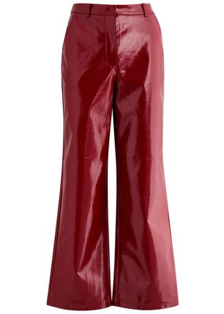 Kitri Lucienne Vinyl Trousers - Red - 14 (UK14 / L)