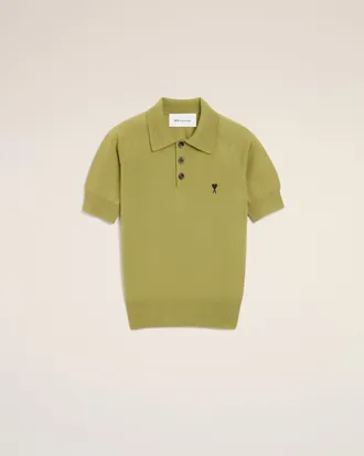 Ami Green Wool Short Sleeves Ami De Coeur Polo Green - XXS - for Women