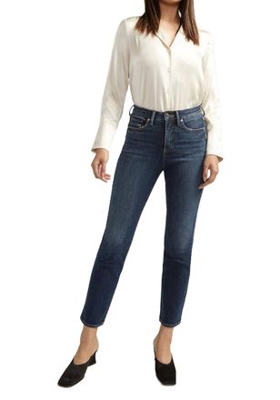 Silver Jeans Co Isbister High Rise Straight Leg Jean 31 Inseam In Indigo