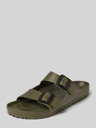 Birkenstock Slides mit Dornschlie&szlig;e Modell Arizona in Oliv, Gr&ouml;&szlig;e 45