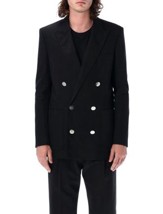 Balmain Black Peaked Lapel Blazer