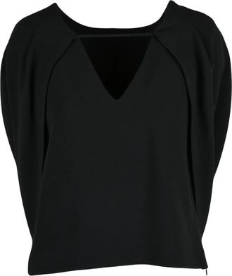 Alberta Ferretti Top met semi-mantel - Dames - Blouses - Zwart - XL - Overhemden