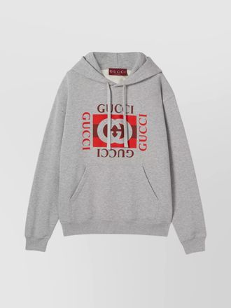 Gucci cotton logo printed hoodie