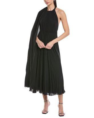Valentino Pleated Silk Midi Dress