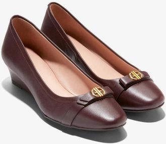 Cole Haan Womens Cole Haan Malta Wedge mm W29120 Pumps Bloodstone Leather HTAT272