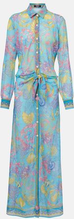 Versace Abito chemisier semitrasparente con stampa