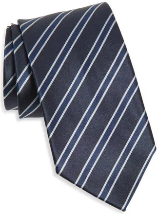 Tom Ford Regimental Stripe Silk Tie in Combo Black/Blue at Nordstrom