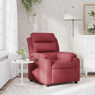 vidaXL Sill&oacute;n Reclinable De Tela Rojo Tinto Vidaxl