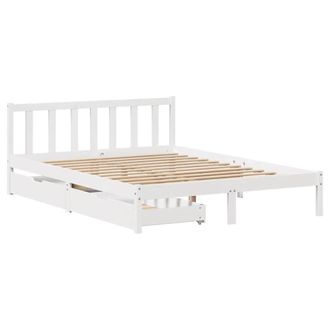Berkfield Home Full Bed Frame without Mattress White 140x200 cm Solid Wood Pine