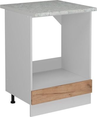 Vicco Armario Para Horno Empotrado R-line, Roble Dorado, 60 Cm Et M&aacute;rmol