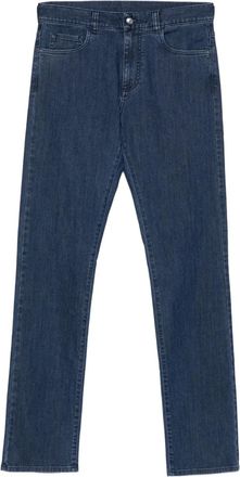 Canali Jeans met vijf zakken - Blauw