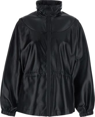 Givenchy Jassen, Dames, Zwart, S, Leer, High Collar Leather Jacket