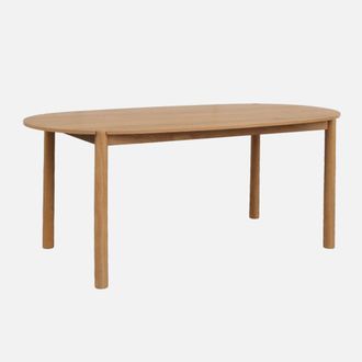 Sweeek Mesa De Comedor Ovalada De Madera De Hevea, 6 Plazas