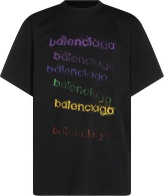 Balenciaga Logo-print Dropped-shoulder T-shirt