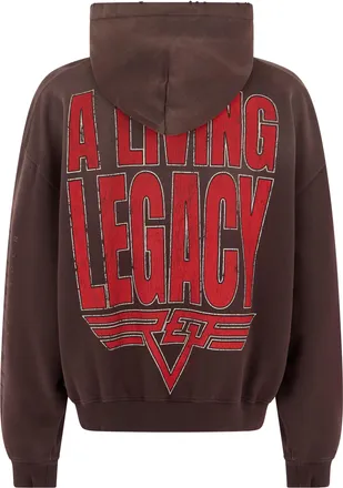 Represent Mens Hoodie Living Legacy Brown Cotton Jumpers Sweater